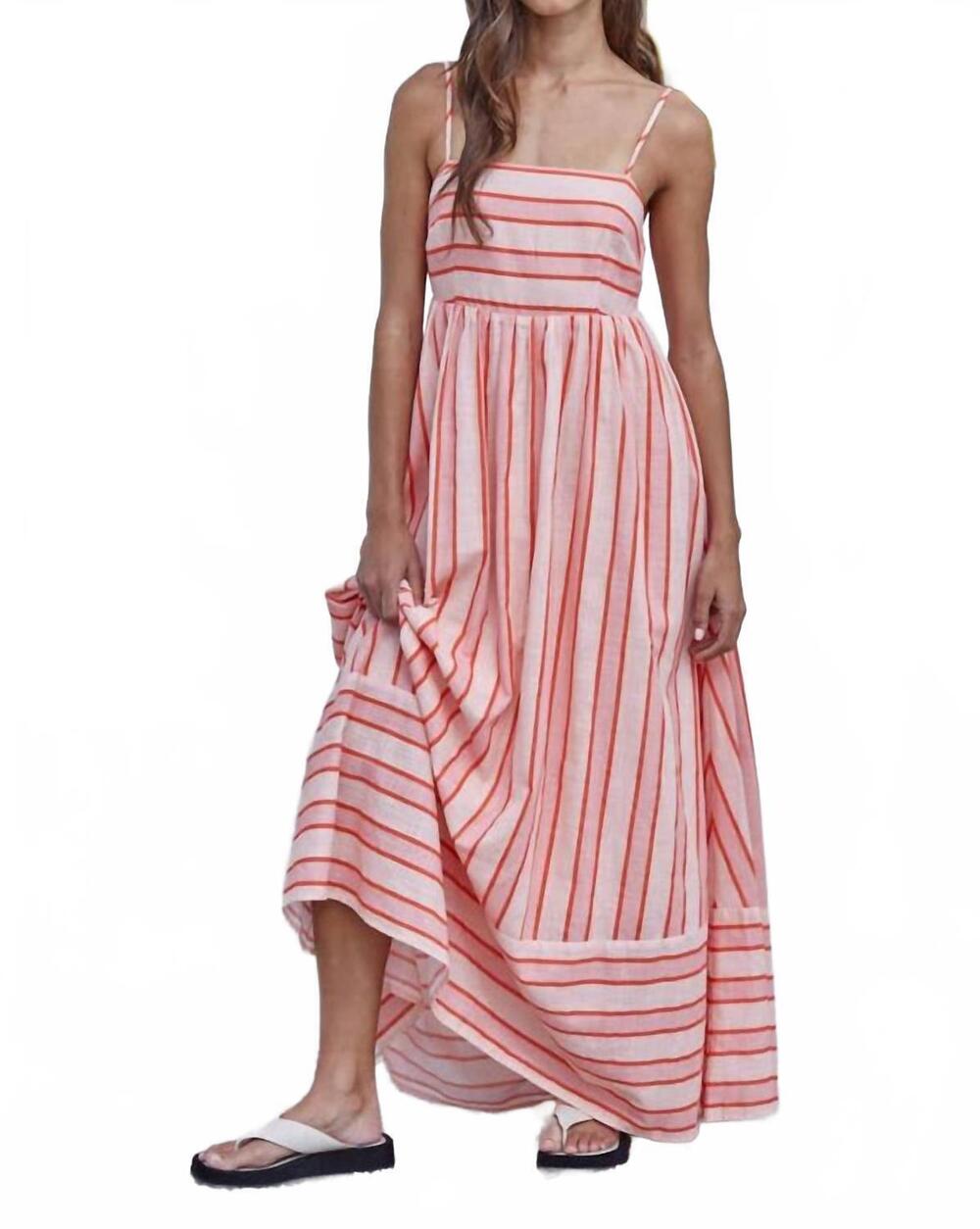 NEW BY TOGETHER striped midi dress in blush